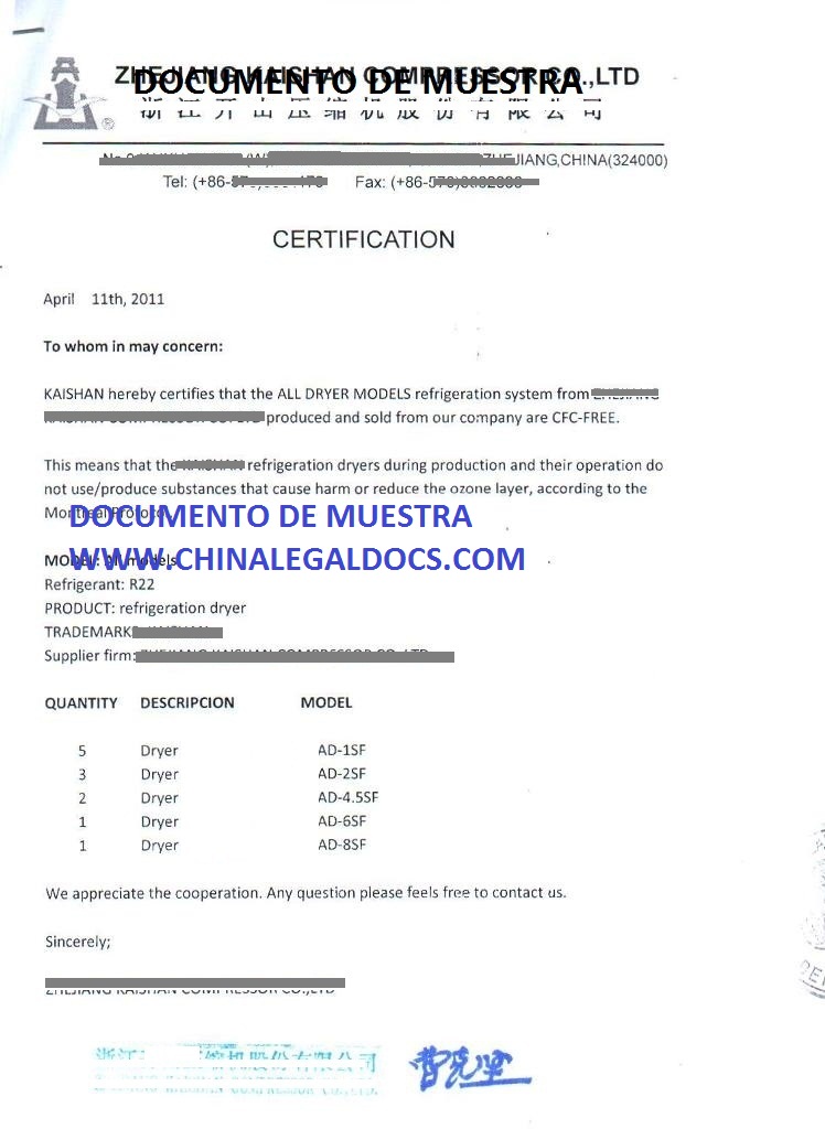 CERTIFICACION COMERCIAL